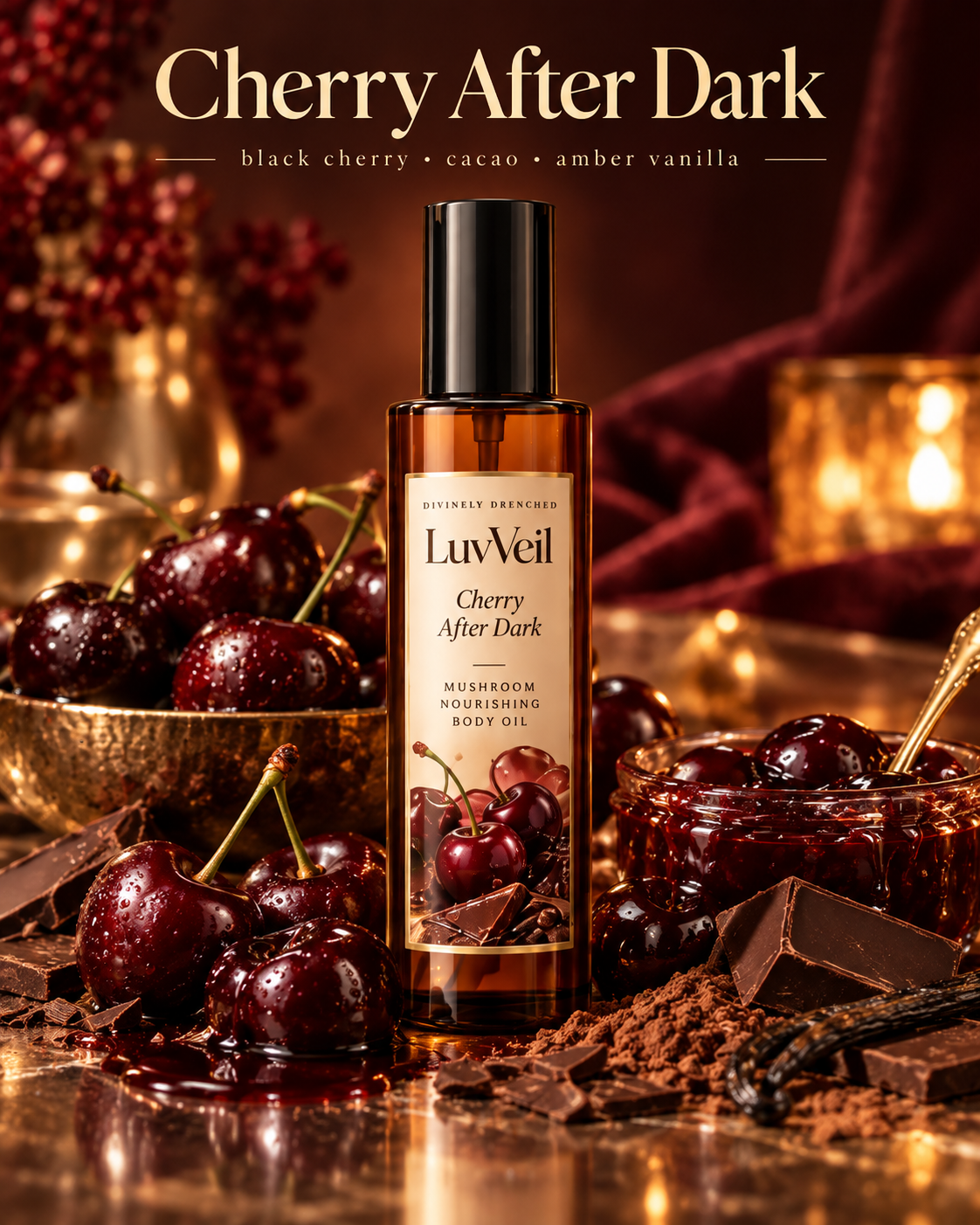 Cherry After Dark™ LuvVeil Mushroom Nourishing Body Oil