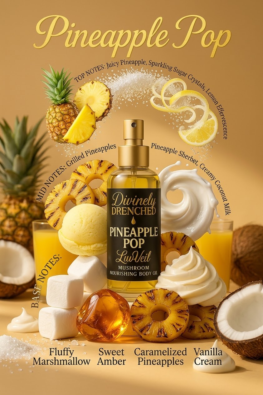 Pineapple Pop🍍💥🍹LuvVeil Mushroom Nourishing Body Oil