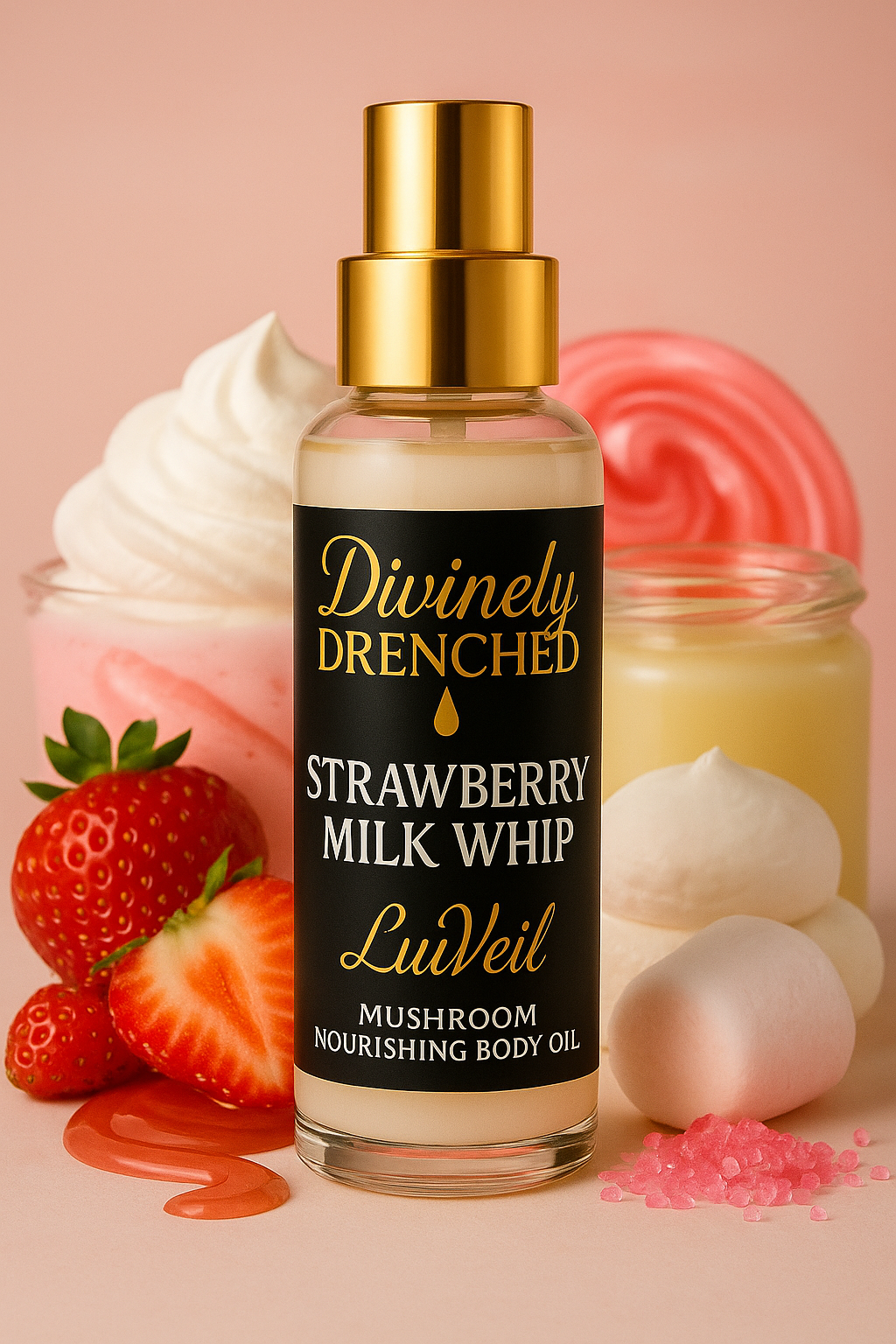Strawberry Milk Whip 🍓 🥛 🍨LuvVeil Mushroom Nourishing Body Oil (Copy)