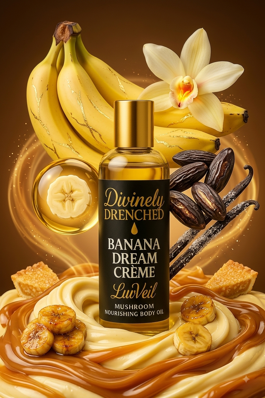 Banana Dream Crème 🍨 🍮🍌☕️ 🧁 🍵LuvVeil Mushroom Nourishing Body Oil