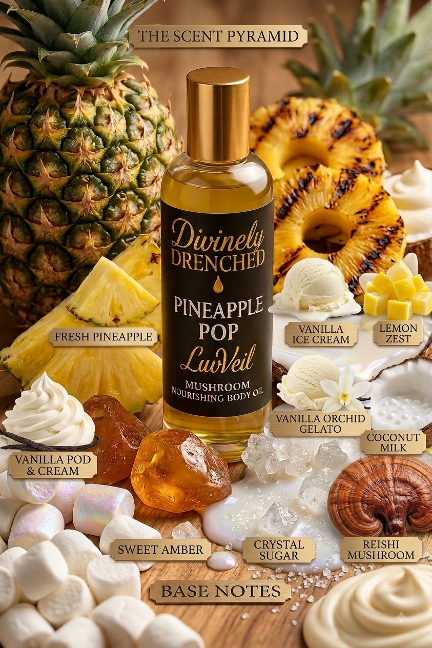 Pineapple Pop🍍💥🍹LuvVeil Mushroom Nourishing Body Oil