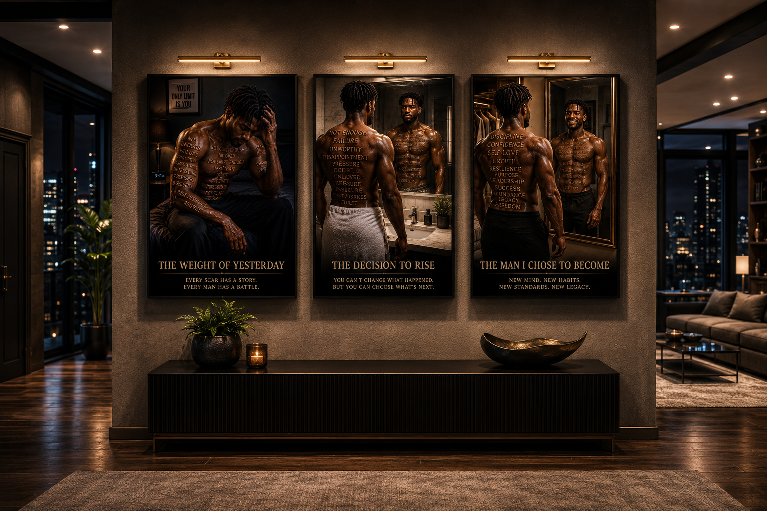 The Focused Flow™ Legacy In Motion 3 Piece Canvas Set