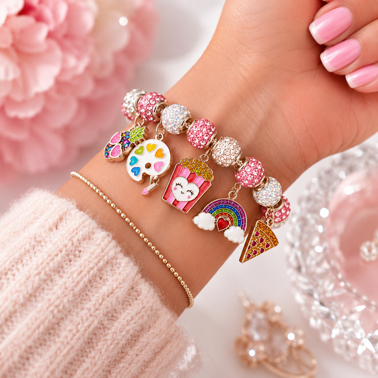 Sweet Sparkling Charm Bracelet