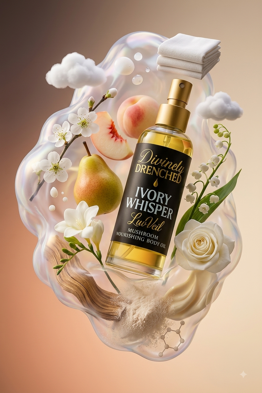 Ivory Whisper 🍐🪷🤫LuvVeil Mushroom Nourishing Body Oil
