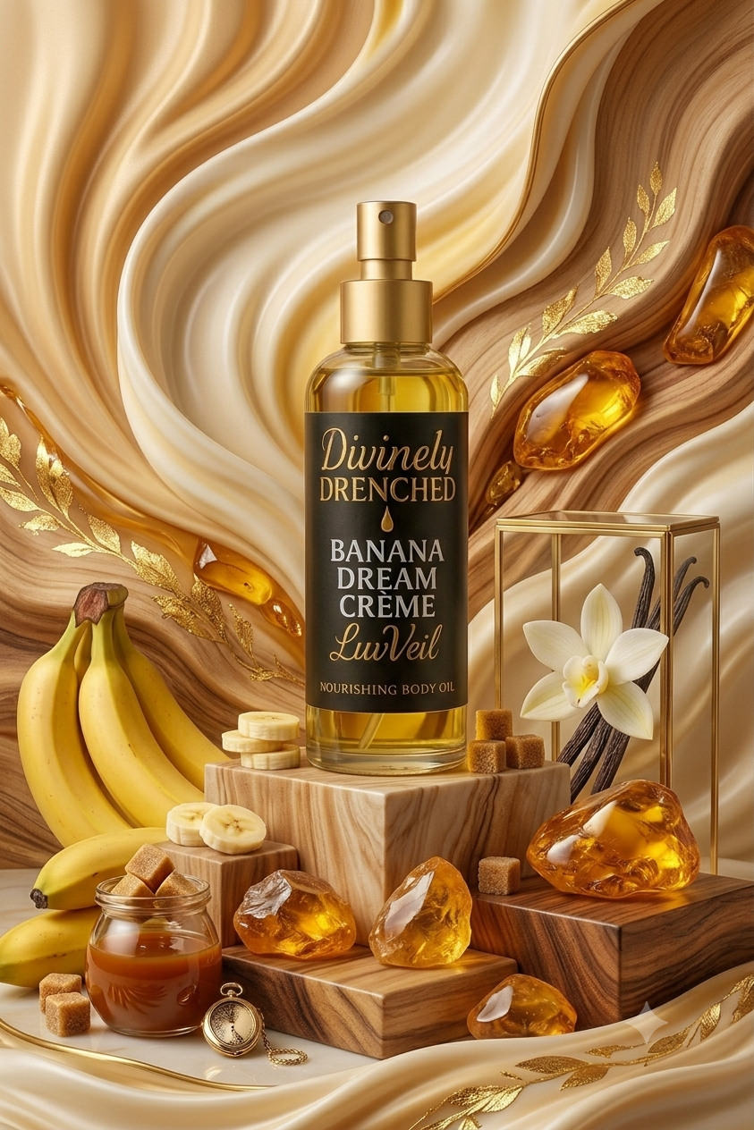 Banana Dream Crème 🍨 🍮🍌☕️ 🧁 🍵LuvVeil Mushroom Nourishing Body Oil