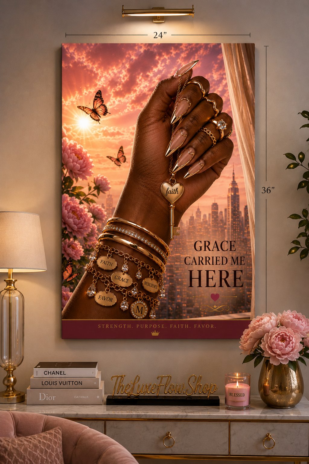 Grace Carried Me Here™ | 24” x 36” Premium Gallery Wrapped Canvas