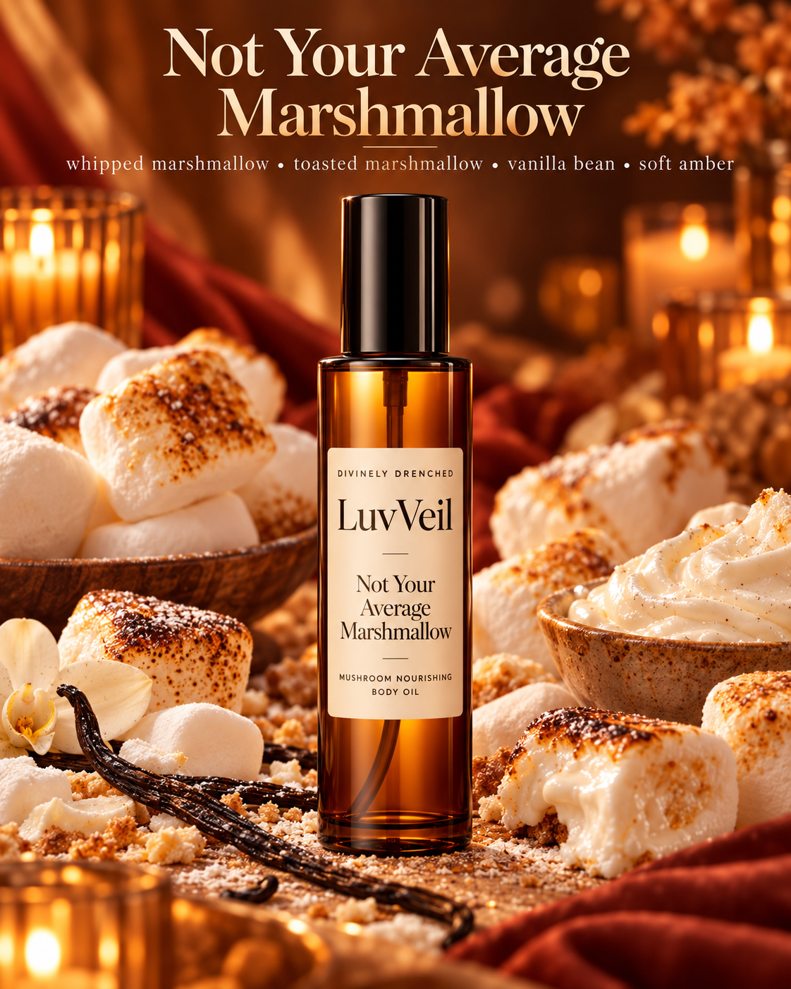 Not Your Average Marshmallow LuvVeil Mushroom Nourishing Body Oil