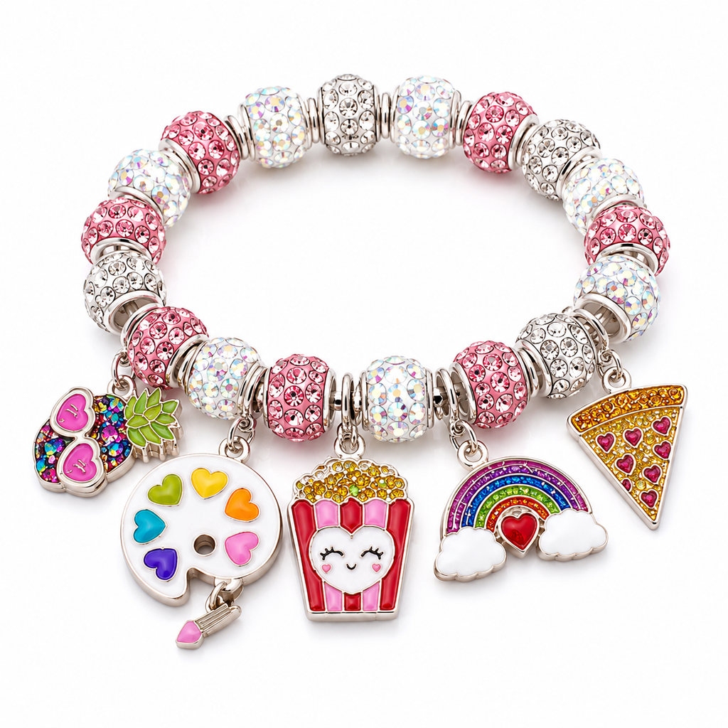 Sweet Sparkling Charm Bracelet