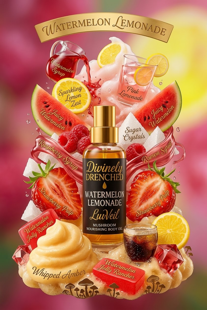 Watermelon Lemonade🍉🍋🍧 LuvVeil Mushroom Nourishing Body Oil
