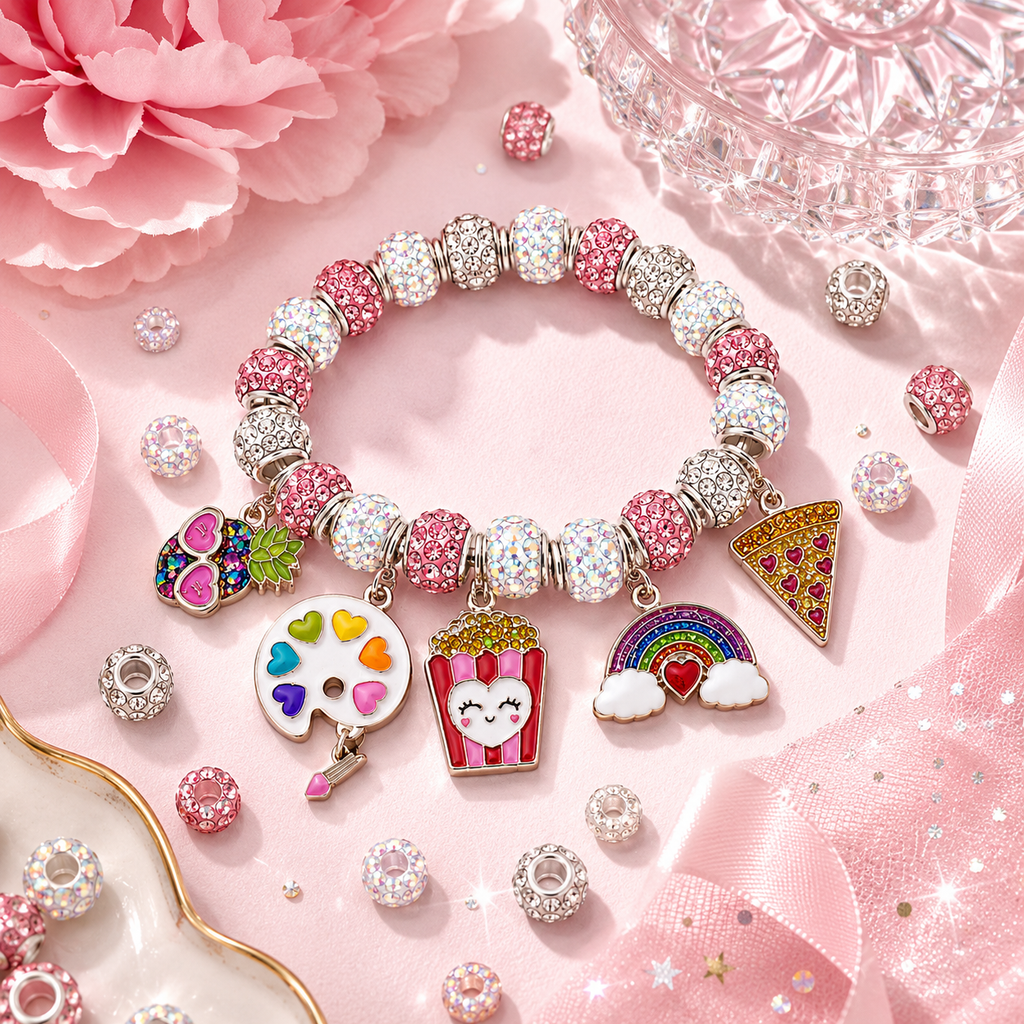 Sweet Sparkling Charm Bracelet