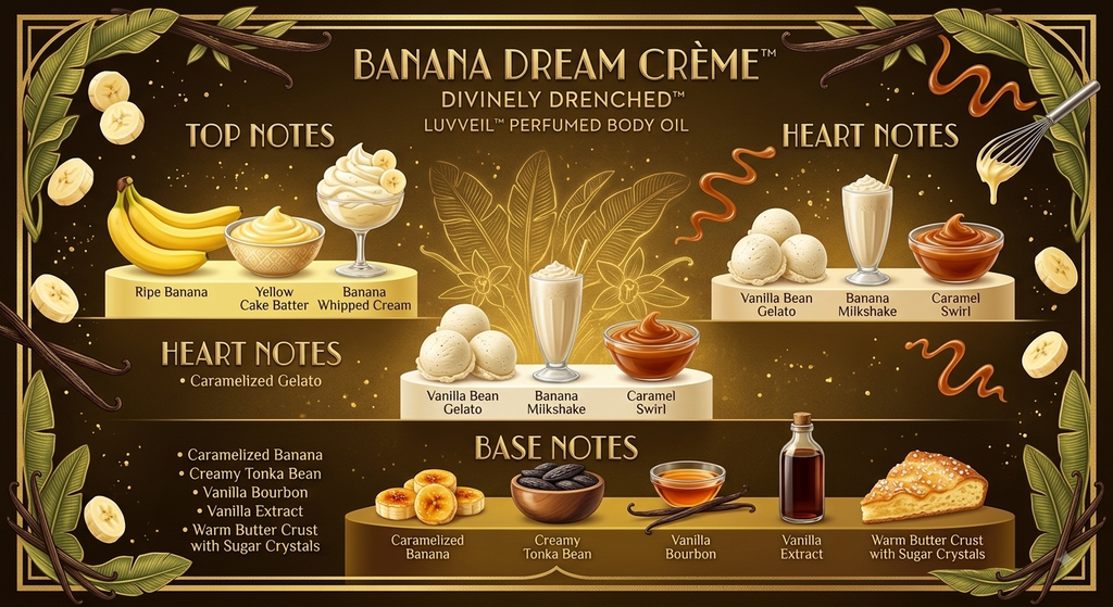 Banana Dream Crème 🍨 🍮🍌☕️ 🧁 🍵LuvVeil Mushroom Nourishing Body Oil