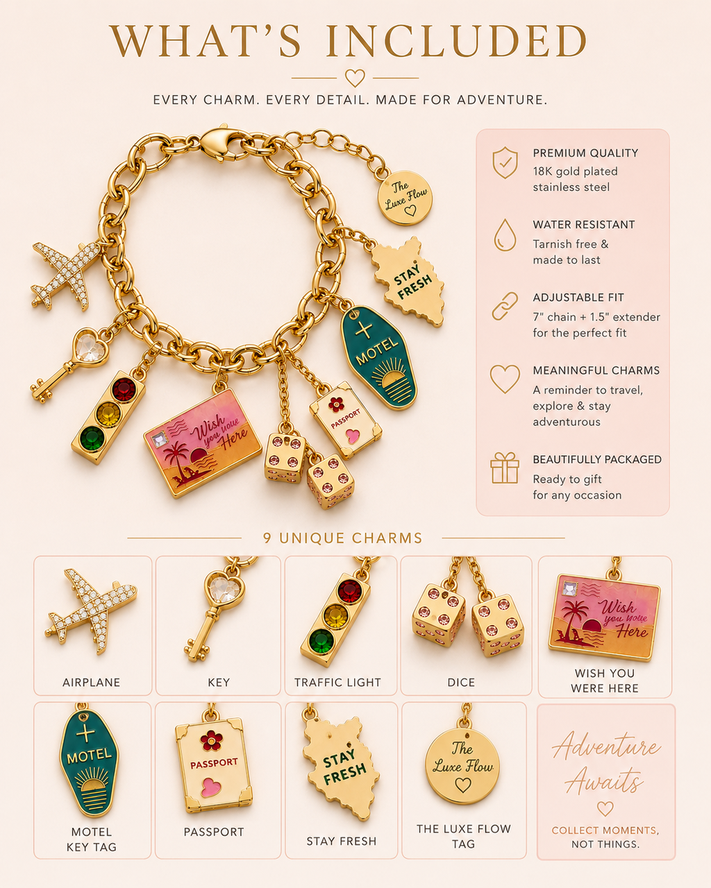 Adventure Awaits Charm Bracelet